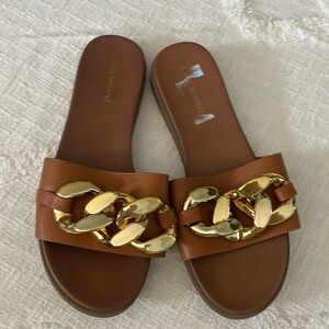 Lane Bryant NWOT cognac colored sandals